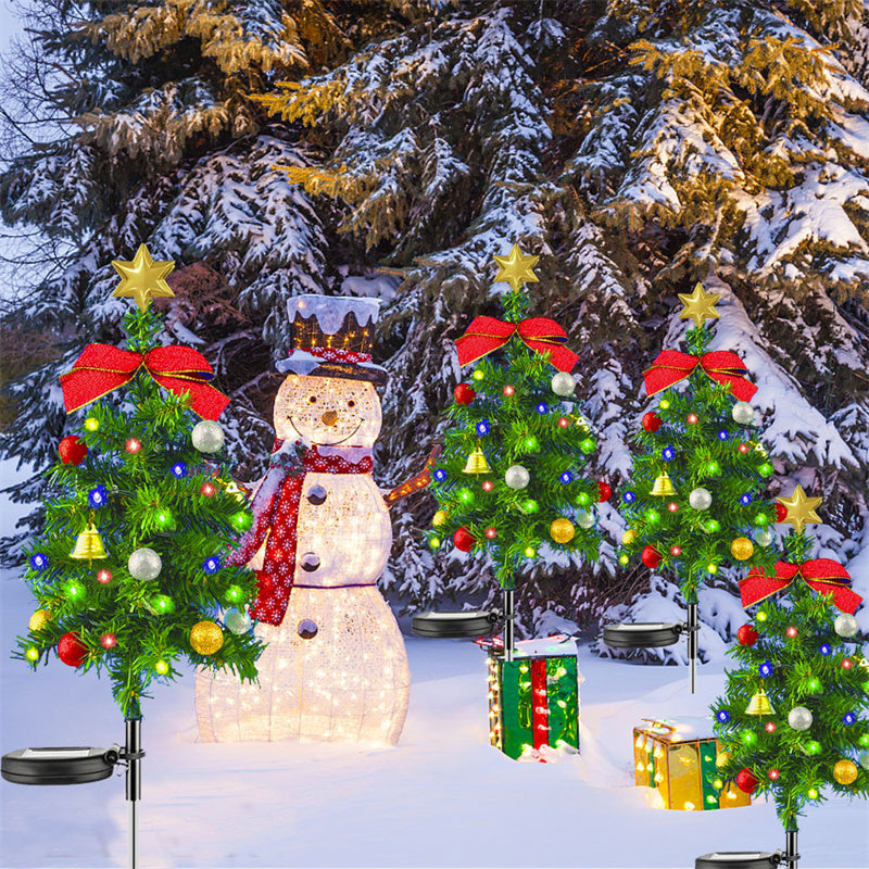 Solar Christmas Tree Pathway Lights, Waterproof Outdoor Decorations