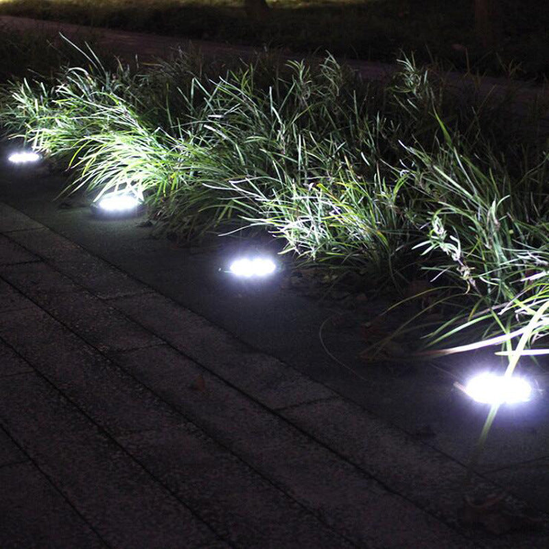 Solar Disk Garden Lights 8 LED Solar Ground Lights Waterproof Patio Outdoor Light with Light Sensor - WoodPoly.com