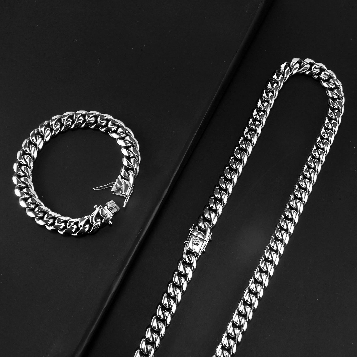 Stainless Steel Cuban Chain Personality Necklace For Men - WoodPoly.com