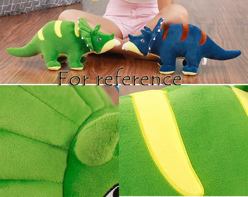Triceratops Plush Toy Green Stuffed Soft Dinosaur Toy for Kids Festival Gift Home Decor