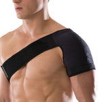 Unisex Left Shoulder Adjustable Breathable Gym Sports Care Single Shoulder Support Back Brace Guard Strap Wrap Belt Band Pads Black Bandage Warmer - WoodPoly.com