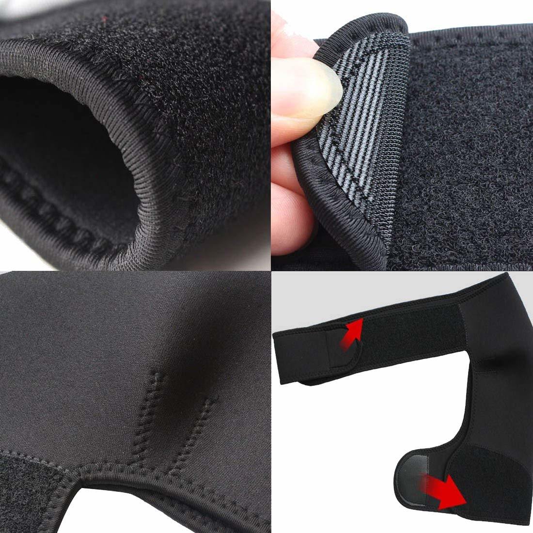 Unisex Left Shoulder Adjustable Breathable Gym Sports Care Single Shoulder Support Back Brace Guard Strap Wrap Belt Band Pads Black Bandage Warmer - WoodPoly.com